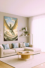 Canvas Painting #0001-4 - FLYING DRAGON - Image 2