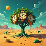 Canvas Painting #0016 - WATCHES ON THE PLANET EMENTI 8 ( Suprarealism ) )