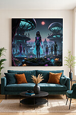 Canvas Painting #0006-3 - ALIEN WORLD - Image 2
